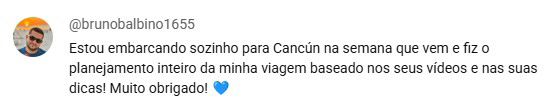 Comentário real: Planejamento feito com as dicas